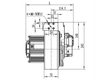 Kit de motor sin escobillas de 1000W (imán permanente), TF120B-JY058A