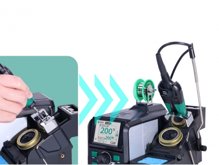 Estación de soldadura para desoldadura y retrabajo YIHUA 982D I con micropinzas ajustables