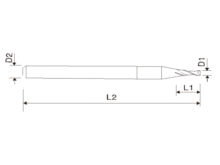 Fresa de extremo cuadrado de 2 filos EMA11 (micro-grano 0.1mm)