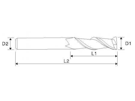 Fresa de extremo de 2 filos EMT10 (para aluminio)