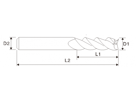 Fresa de extremo de 3 filos EMT09 (para aluminio)