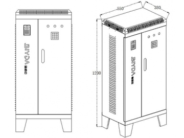 Fuente de alimentación de calentamiento por inducción 100-160kW (soporte de suelo), Fuente de poder