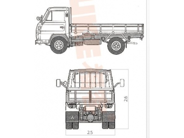 Camioneta de plataforma o puertas laterales abatible, FK6-100T