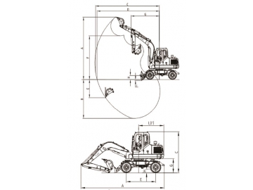 Excavadora sobre ruedas, FK70-9L