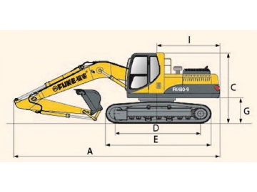 Excavadora sobre oruga / Excavadora oruga / Excavadora de oruga, FK480-9