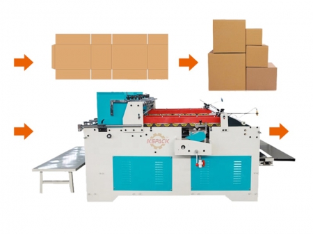 Plegadora encoladora semiautomática -tipo prensado