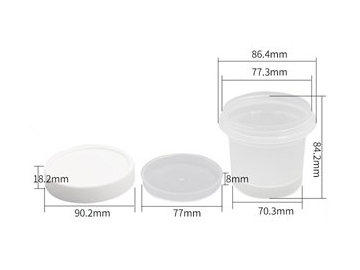 Vaso con tapa IML de 300ml, CX074C, Envase IML