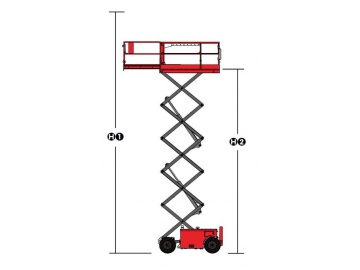 Plataforma de tijera autopropulsada para terrenos difíciles, Serie XE-RT