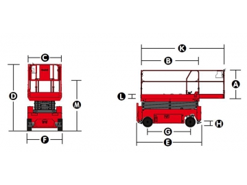 Plataforma de tijera autopropulsada eléctrica, Serie XE-W/OR