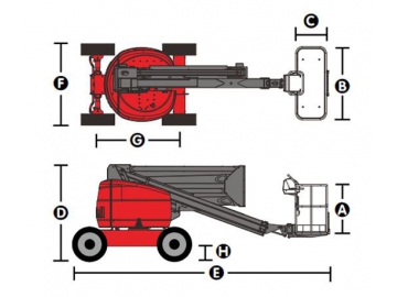 Plataforma articulada autopropulsada, HZ140RT/HZ140JRT