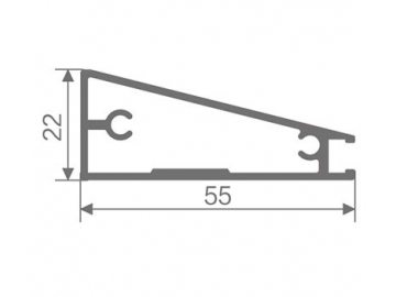 Puerta de gabinete de vidrio con marco de aluminio (con tirador de dedo), Boloni