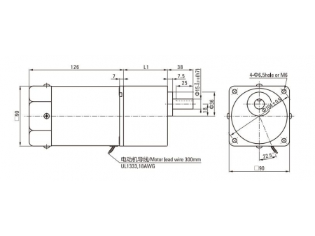 Motor de inducción  90mm 60W