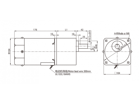 Motor de inducción  104mm 120W