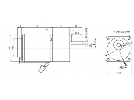 Motor para control de velocidad  60mm 6W