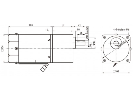 Motor para control de velocidad  104mm 120W