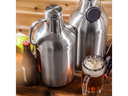 Growler de Doble Pared y Boca Ancha de 3.78L con Tapa Flip Top