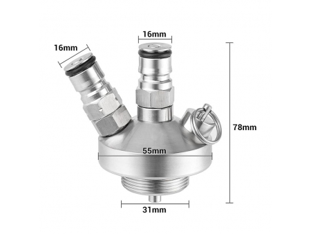 Lanza de Doble Bloqueo de Bola de Acero Inoxidable/Conector de Acoplamiento Rápido para Barril de Cerveza