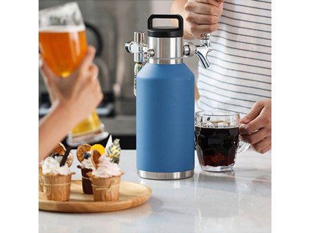 Dispensador de Cerveza en Acero Inoxidable con Forma Circular