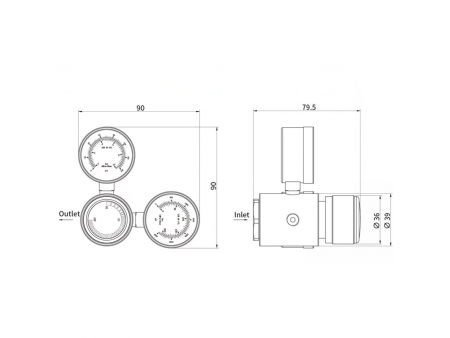 Regulador de Presión BP31 con Doble Manómetro y Válvula de Seguridad, Compatible con Cilindros Recargables de CO₂ y N2 Universales Ideal para Bares y Acuarios