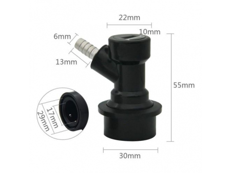 Conector Ball Lock, de Plástico para Salida de Líquido