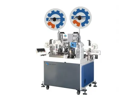 Máquina automática de crimpado de terminales de dos lados e inserción de sellos de un lado