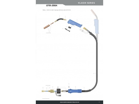 Pistola de soldadura MIG/MAG, QTB-200A