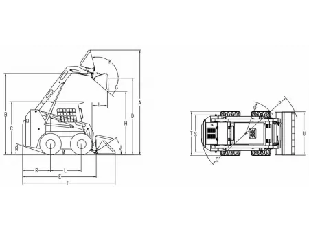 Minicargadora sobre ruedas JC45