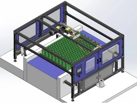 Flejadora automática de latas con cuerda de sujeción