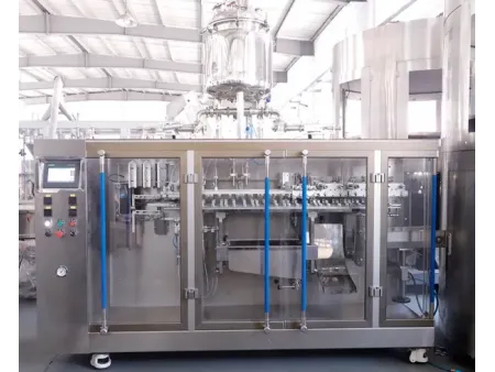 Envasadora de bolsas prefabricadas, llenado con 2 boquillas