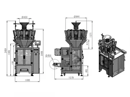 Envasadora Vertical con Pesadora Multicabezal de 10 Cabezales