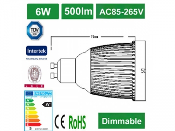 Foco LED de alta potencia 6W GU10 B3