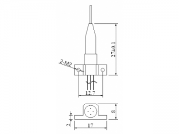 1-4mW Diodo láser 2.5G de cable coaxial 1310nm DFB