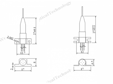 Módulo de diodo láser de cable coaxial 1270nm-1610nm CWDM