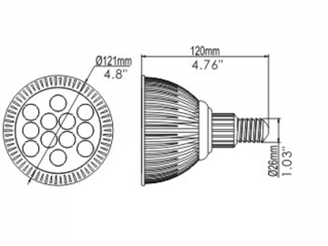 Reflector LED de intensidad variable 12W Par38