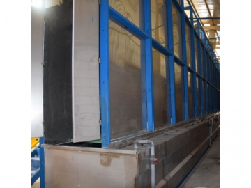 Línea de pintura electrostática vertical para perfiles de aluminio