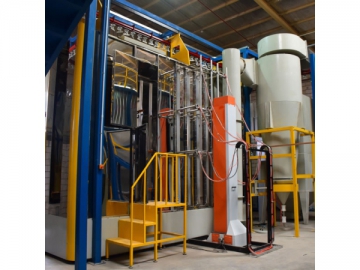 Línea de pintura electrostática vertical para perfiles de aluminio