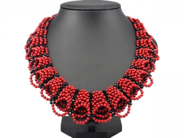 Collar tipo coral rojo