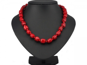 Collar tipo coral rojo