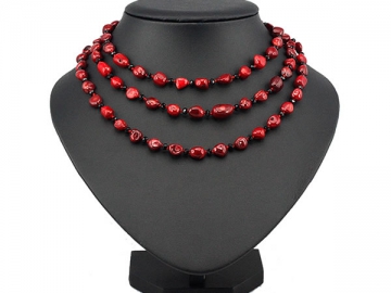 Collar tipo coral rojo