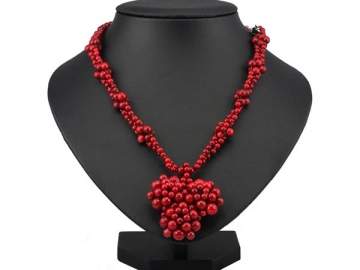 Collar tipo coral rojo