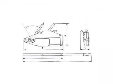 Tirfor - Cabestrante de cable pasante de acero serie KX