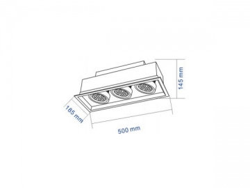 Luminaria LED empotrable de múltiples focos