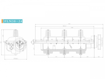 Seccionador bajo carga <small>(Interruptor seccionador aislado por gas FLN38-12/FLN38-24 SF6) </small>