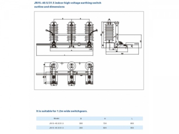 Seccionador de puesta a tierra <small>(Seccionador de alta tensión para interiores JN15)</small>