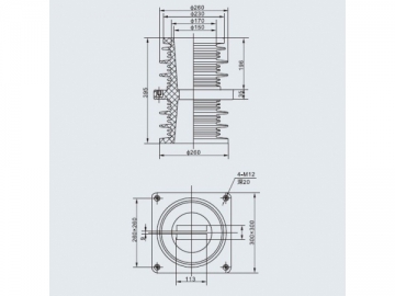 Aislador eléctrico <small>(Bujes para transformador)</small>