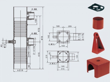 Aislador eléctrico <small>(Aislador de alta tensión tipo tubo)</small>