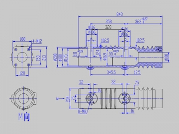 Aislador eléctrico <small>(Aislador de alta tensión tipo tubo)</small>