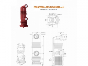 Polos encapsulados <small>(Polos encapsulados para sistemas de distribución de electricidad de 24kV)</small>