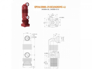 Polos encapsulados <small>(Polos encapsulados para sistemas de distribución de electricidad de 24kV)</small>