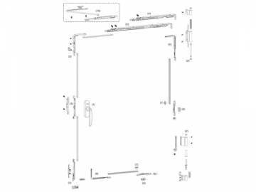 Herrajes para ventanas abatibles ATT50 de aluminio